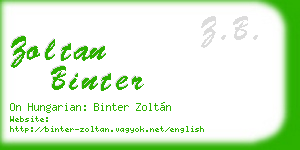 zoltan binter business card